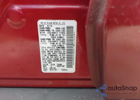 2016 Nissan Rogue S z USA, uszkodzony, nr VIN JN8AT2MTXGW008324